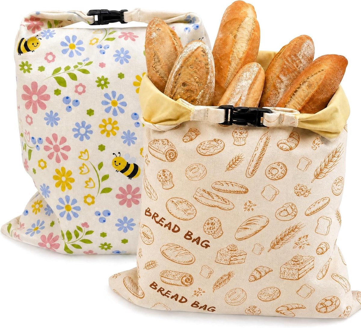 Bijzonder Bijenwas Broodzakken - Beige - 2 Stuks - Herbruikbare en Duurzame Zak - Voor Vers Brood