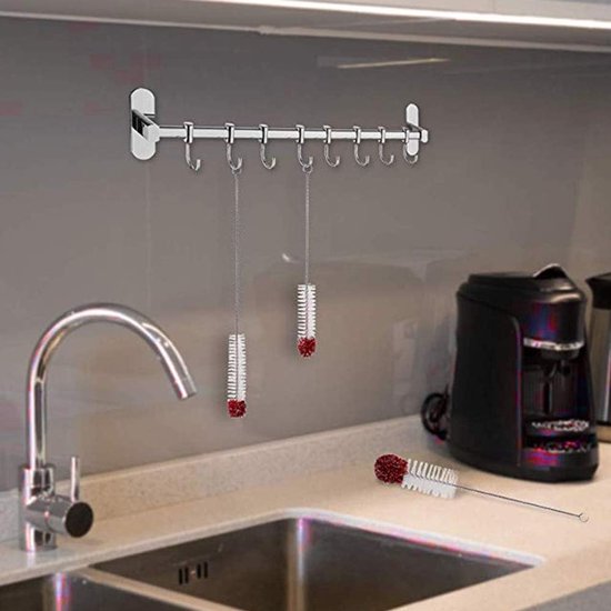 Thijox - 3-Pack Flessenborstels voor Lange Smalle Hals Flessen - Krasvrij Schoonmaken met Zacht Katoen en Nylon - Ideaal voor Waterflessen, Tumblers e van Thijox — afbeelding 2