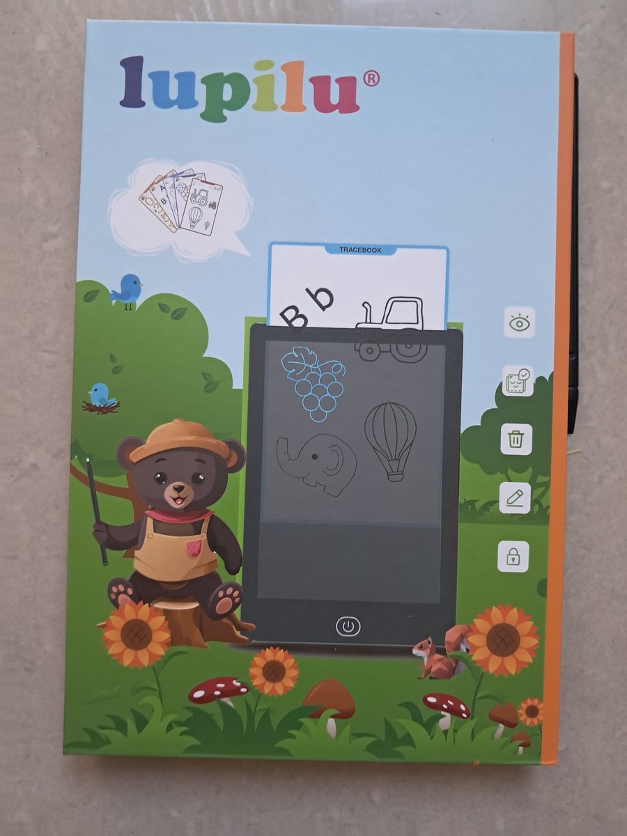 Lupilu LCD Schrijfbord met 10 leerkaarten - Vanaf 3 jaar