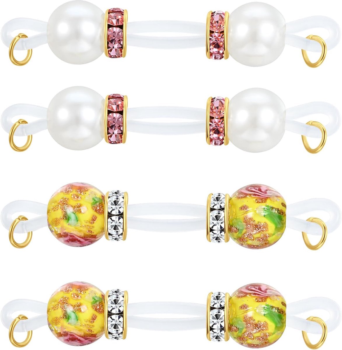 2 paar nep-tepelpiercing-sieraden, verstelbare elastische noepels