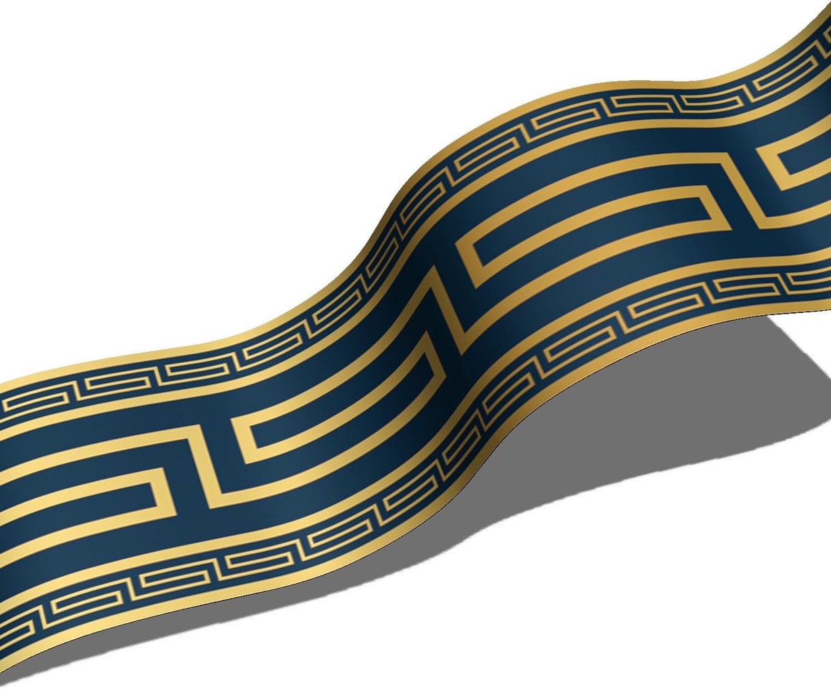neukids 4rolls Zelfklevende rand, Diy plint blauw-goud rand Grieks