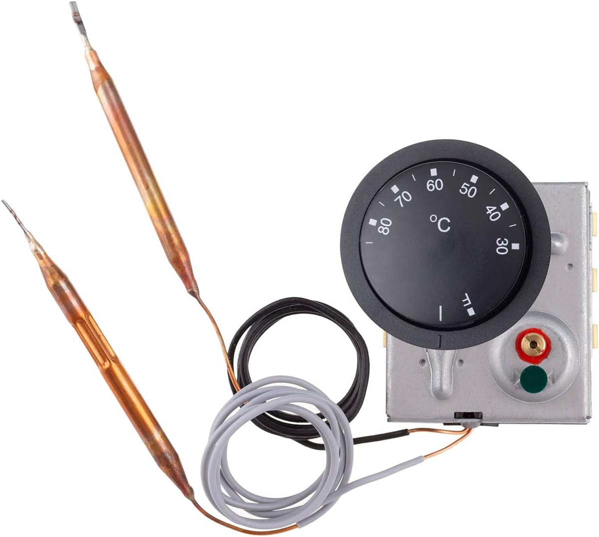gecombineerd met thermische zekering type RAC, handmatige reset, driefasige thermostaat 20/3,3 A/400 V (30-85 °C/Fast ON connector)