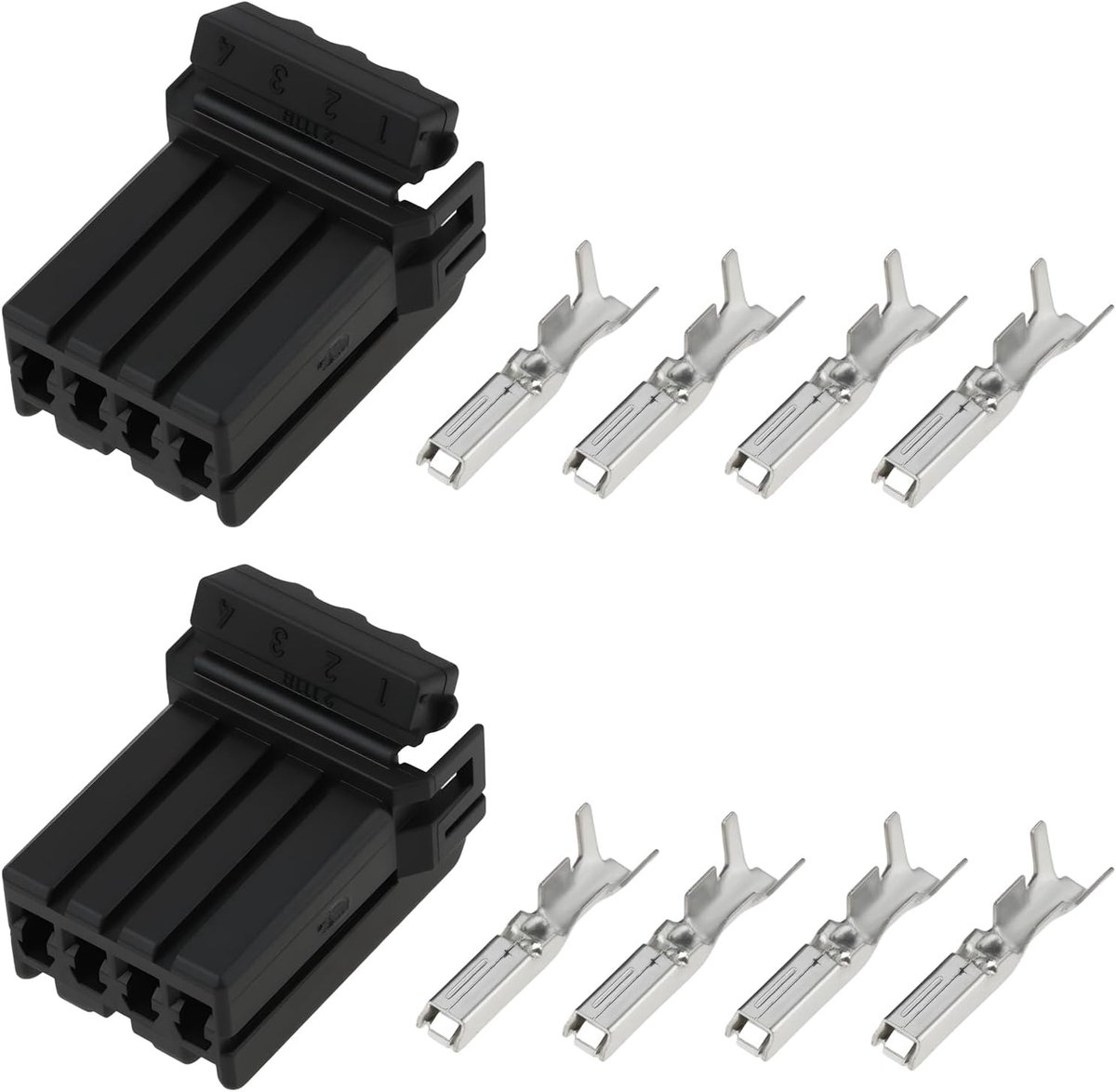 2 Stks 4-Pin Motorfiets Koplamp Connector 174922-2 Compatibel met