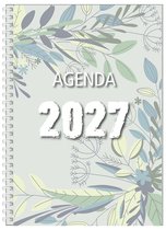 MGPcards - Agenda A4 2027 - Ringband - Spiraal - Flexibele kaft - Weekoverzicht - Groen - Bladeren - 21 x 29.5 cm