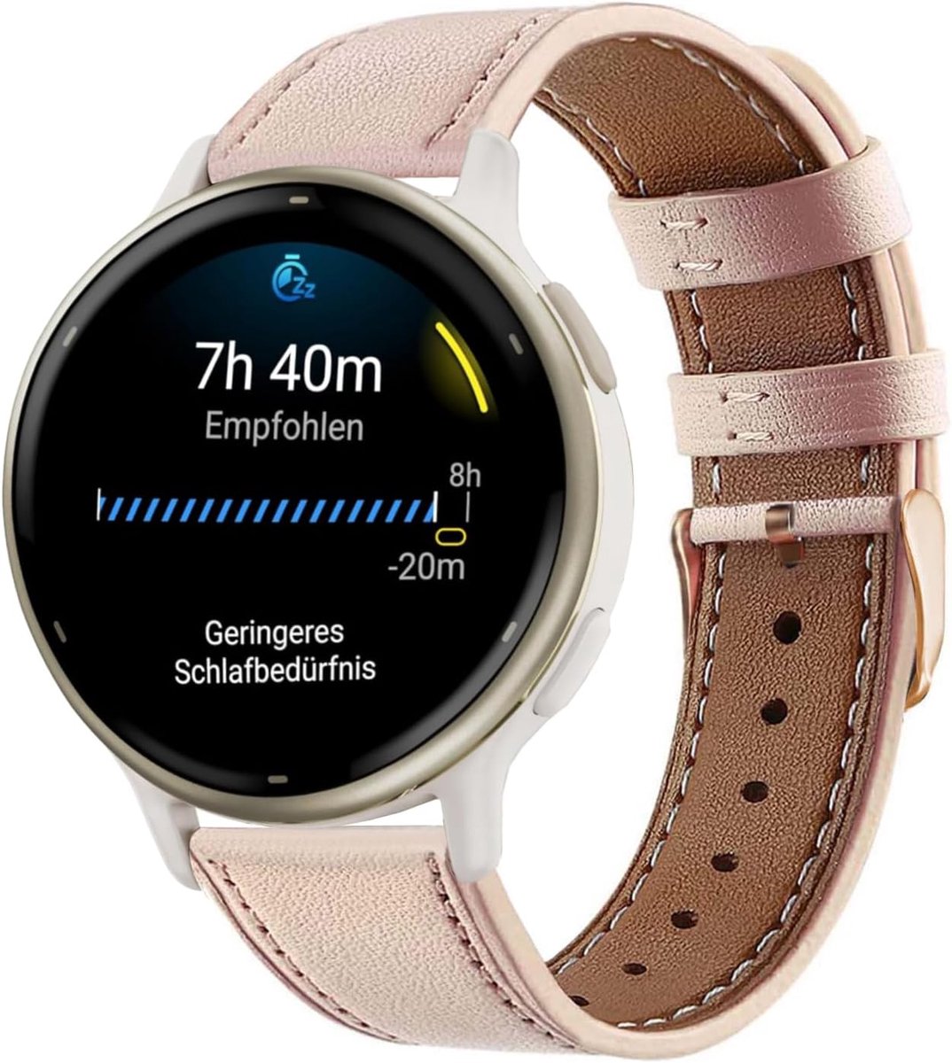 Armband voor Garmin Vivoactive 5 / 6 / Venu 2 Plus / Vanu Sq 2, lederen armband, echt lederen reservearmband voor Vívomove Trend / Sport / Luxe 42 mm / Style 42 mm / Vívomove 3 44 mm, 20 mm leren