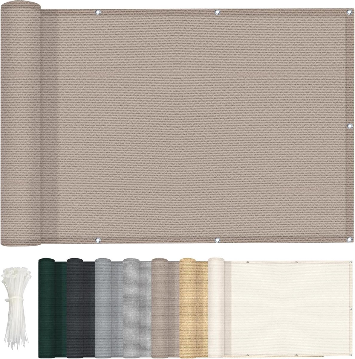 Balkonscherm 100x300 cm - Taupe - HDPE materiaal - Bescherming tegen UV-straling - SnelShoppen
