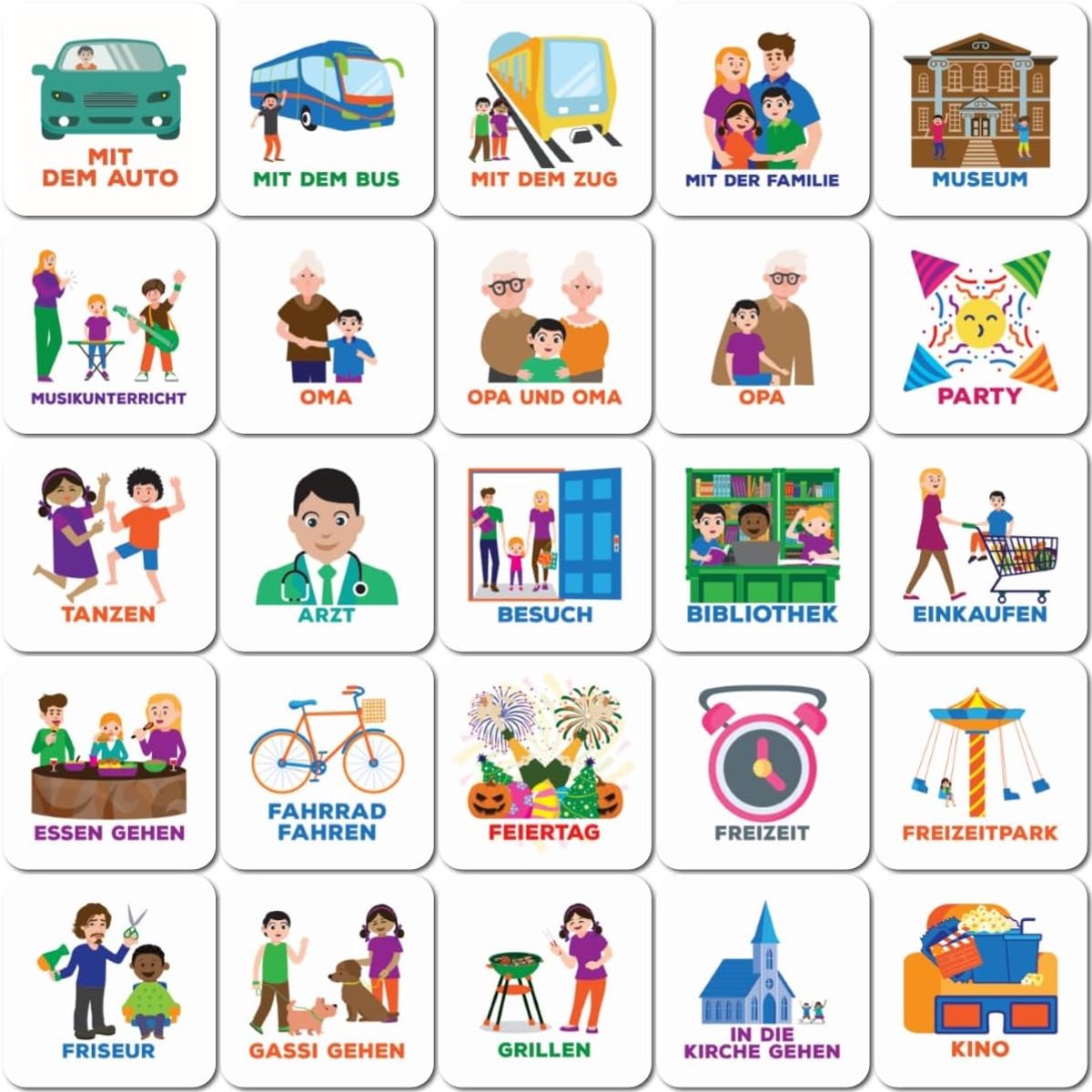 pictogrammen – Duits – 50 stuks – Buitenactiviteiten Magnetische