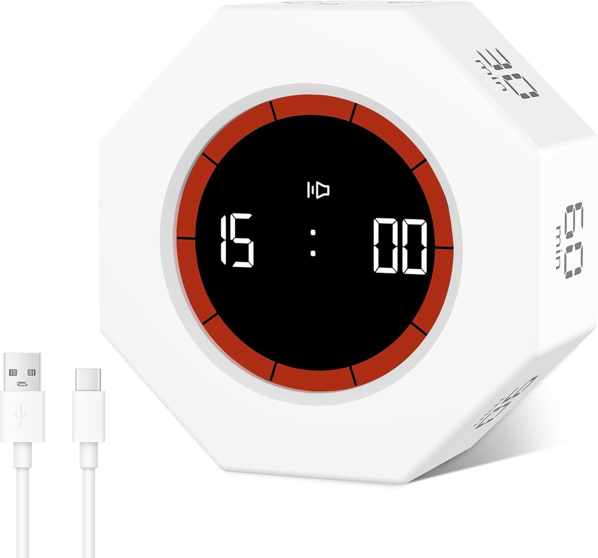 Pomodoro Timer met achthoekige rotatie en lcd-display