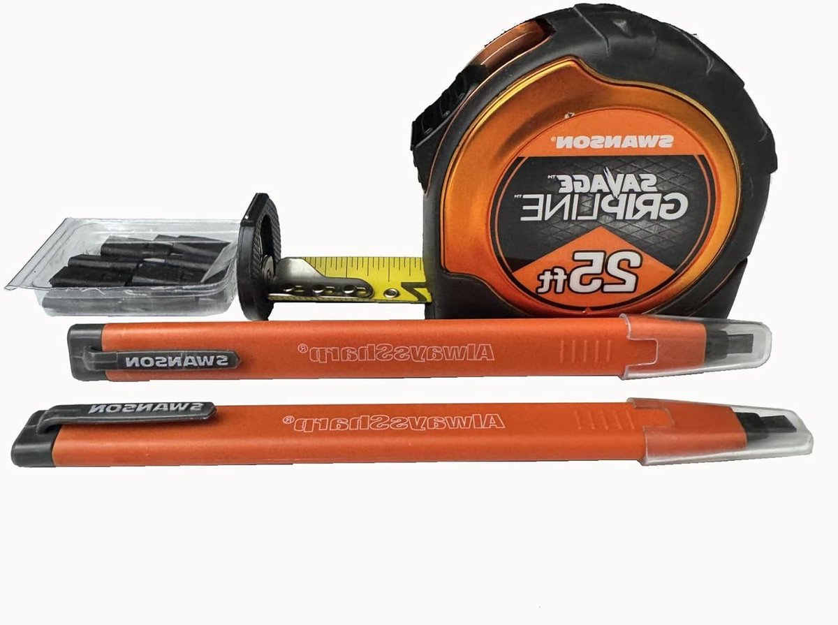 Meetlint met Potlood - Meetlint Set - Klus Klussen - Met Ingebouwde Marker - 7.6 Meter - Zwart