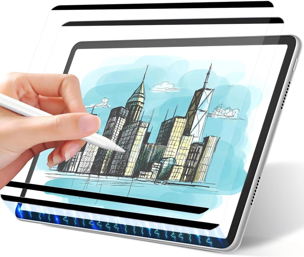 2 stuks papieren magneetfolie voor iPad Air 13 inch M2 (2024) - beschermfolie mat papierfolie displayfolie, papiervriendelijk schrijven tekenen, afneembaar en herbruikbaar