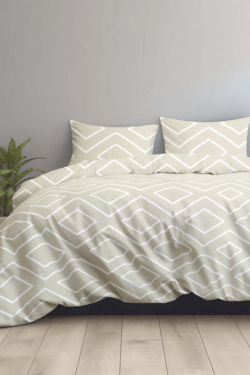 Dekbedovertrek 100% Katoen Premium - 200 x 200(220)cm - Renaux Beige