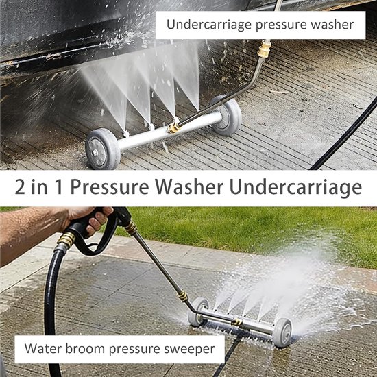 Hogedrukreiniger, autovloerreiniger met 3 verlengbuizen en 1/4 inch snelaansluiting, autowasopzetstuk aluminiumlegering voor tuin, camper, trottoir, SUV (stijl A) — afbeelding 4