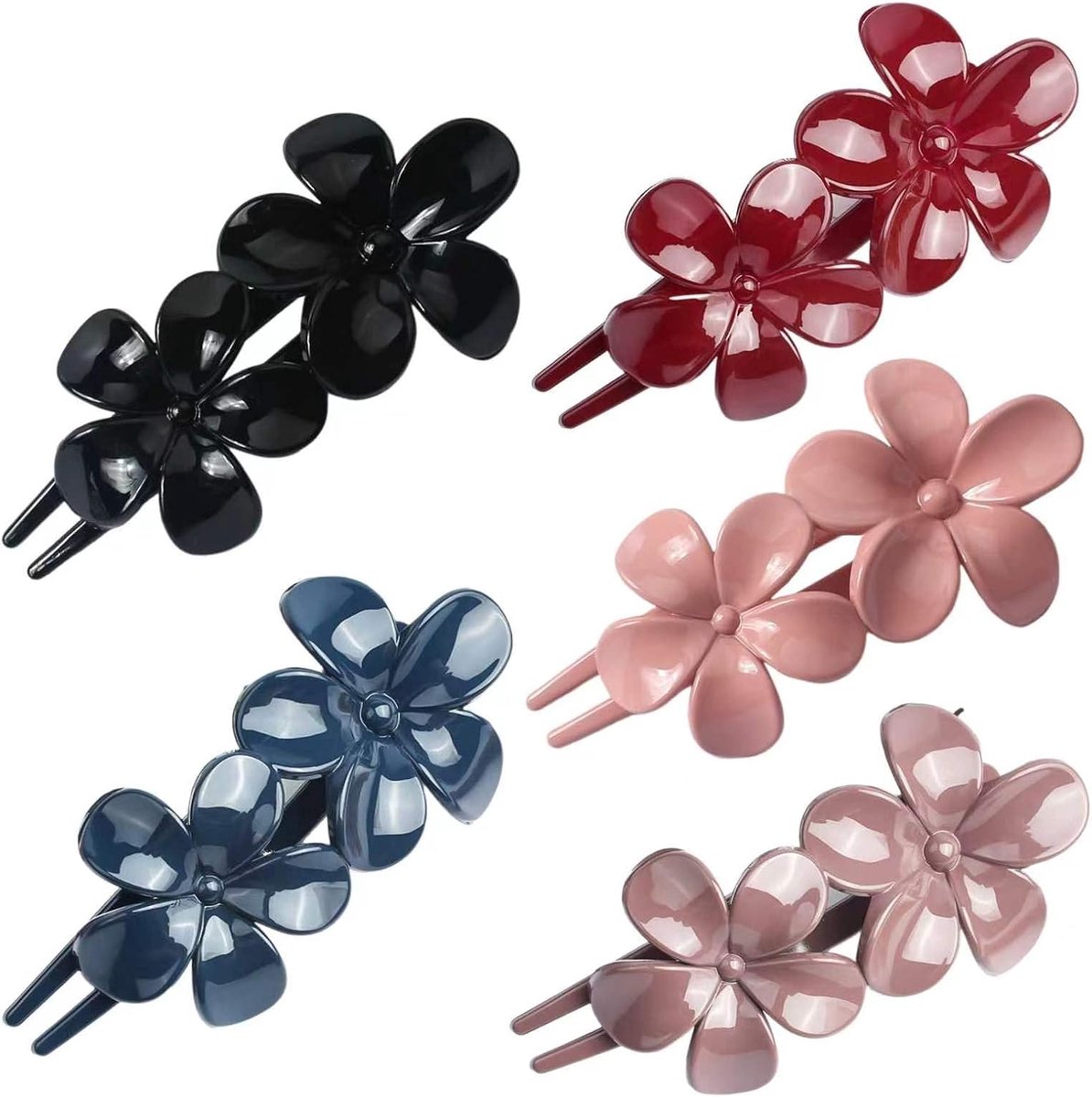 5 stuks bloemen haarklemmen groot kleurrijke glinsterende eendenbekvormige haarspeld elegante haarspelden dames haarversiering voor vrouwen meisjes