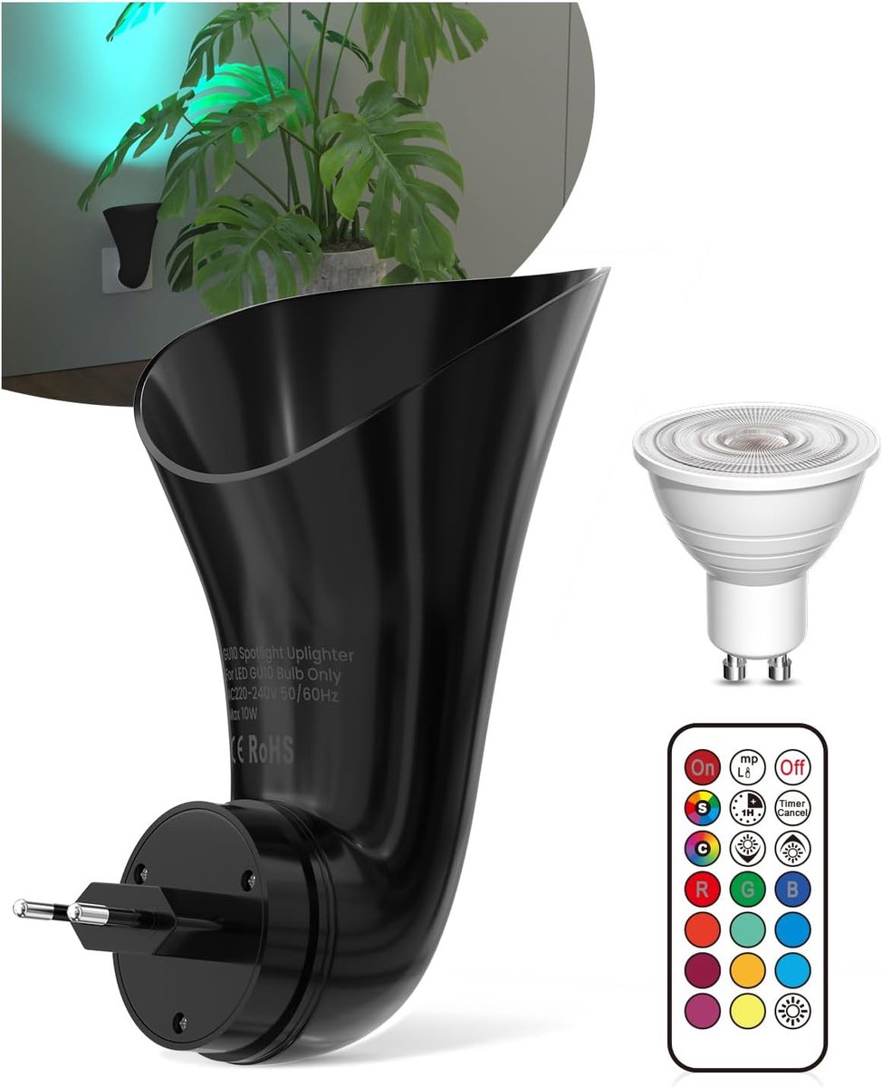 Plug in Gu10 Wandfluter Steckdosenlampe - Spotlights met Gu10