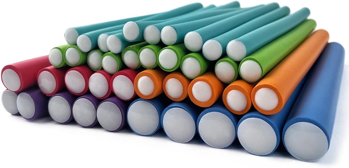 papilotte - 40 stuks voor delicate en natuurlijke krullen geschikt voor grote en kleine krullen 's nachts, buigzaam, meerkleurig