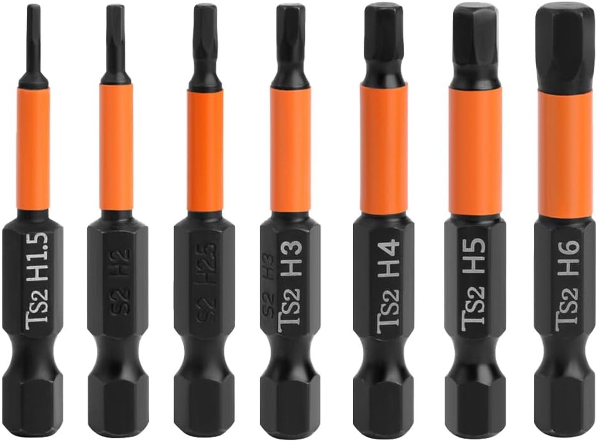 7 stuks 50 mm inbusschroevendraaier zeskant stalen schroefbit
