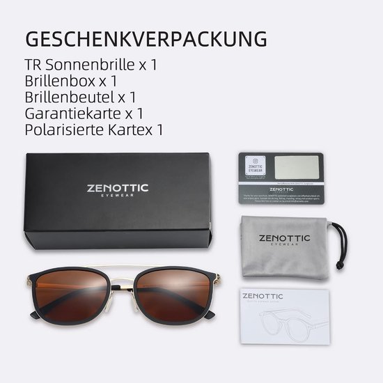 Gepolariseerde zonnebril, pilotenzonnebril, licht, TR-frame, UV400-bescherming, zonnebril — afbeelding 5