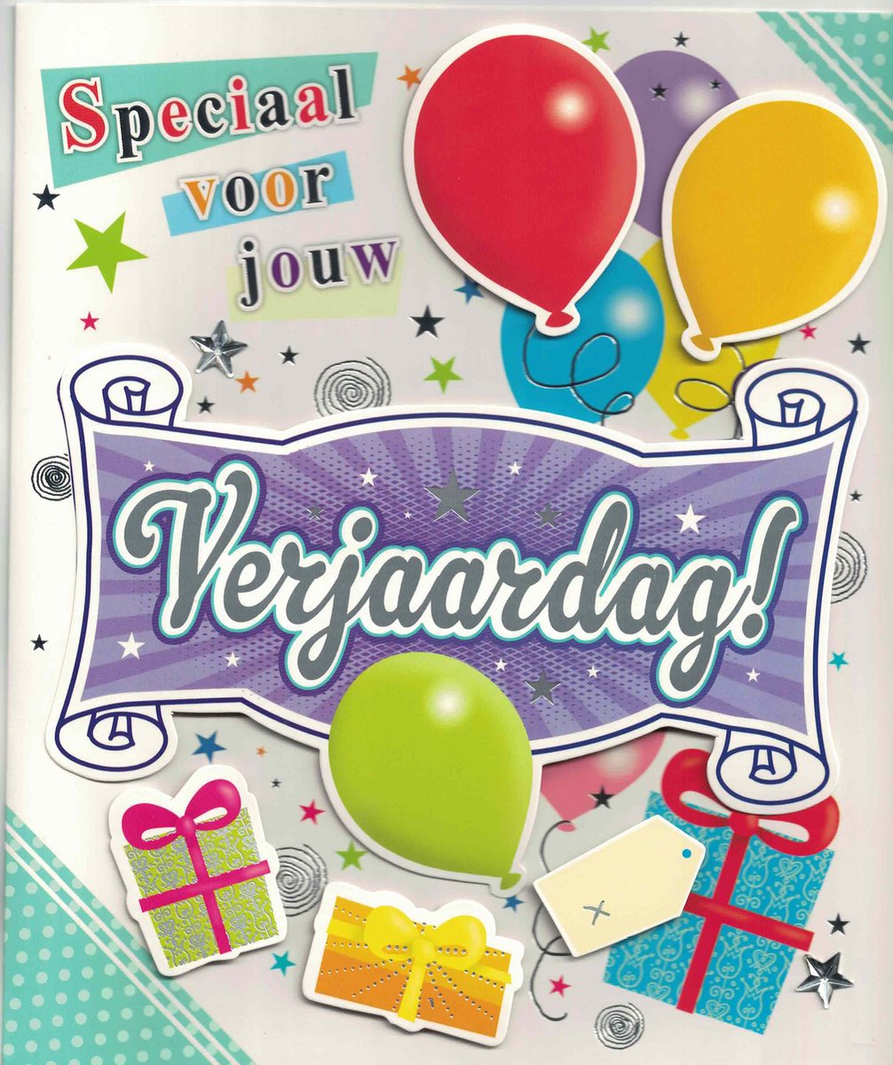 Grote wenskaart - wenskaart - verjaardag - van harte - jarig - speciale voor jouw verjaardag - Van harte gefeliciteerd