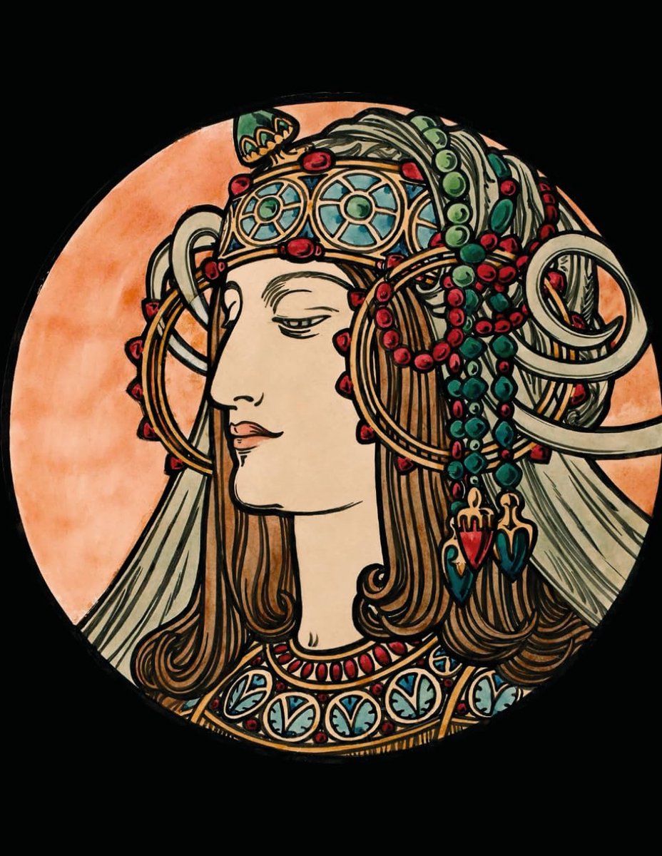 Notitieboekje met graph papier - 300 pagina's - vintage Art Nouveau illustratie - ideaal voor schetsen en notities - ShopVlot