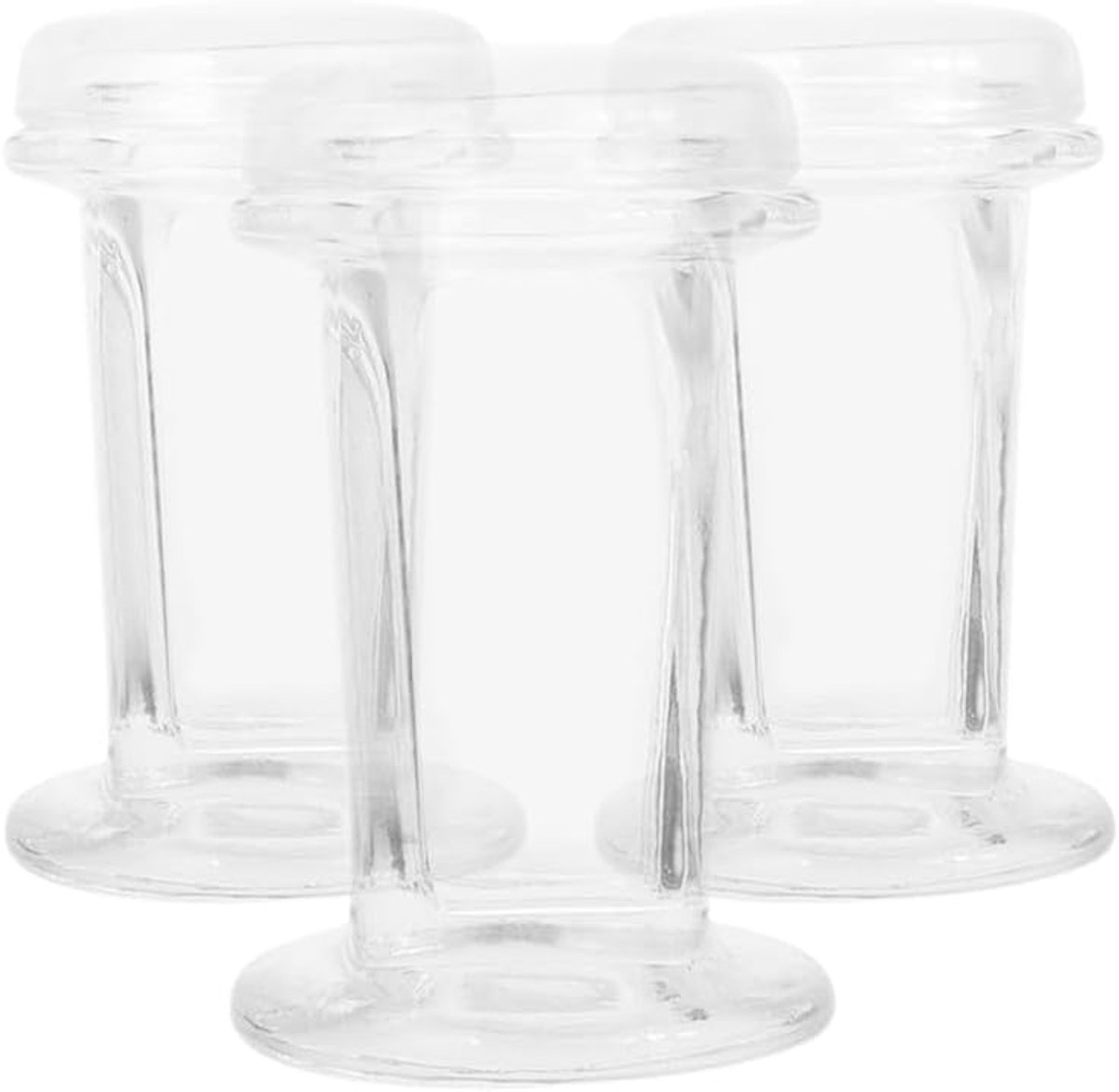 minkissy 3 stuks glazen kleurpotjes met deksel, 60 ml, transparant