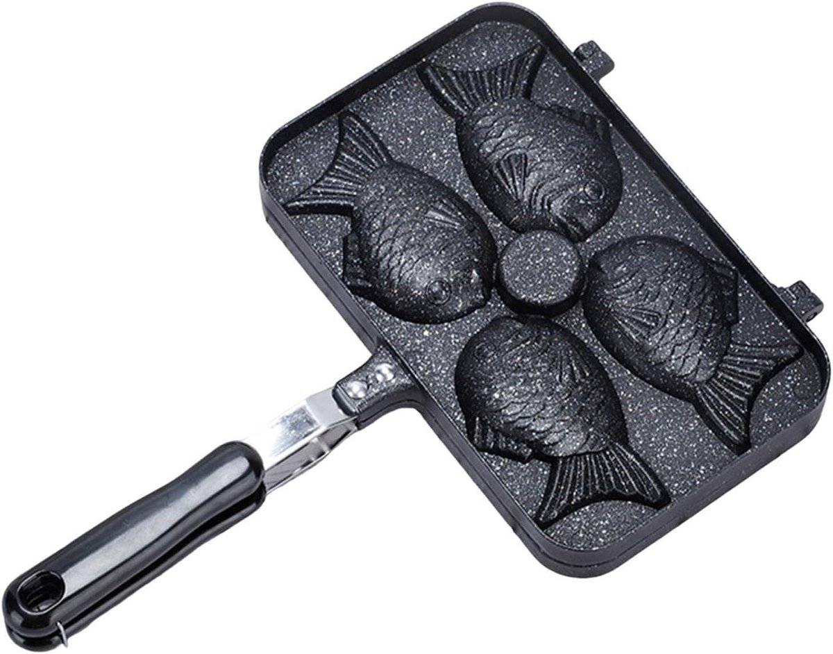 Visvormige pan - Taiyaki maker Wafelijzer - Gebak maken - Dubbelzijdige verwarming - 35x7 cm - Meerkleurig