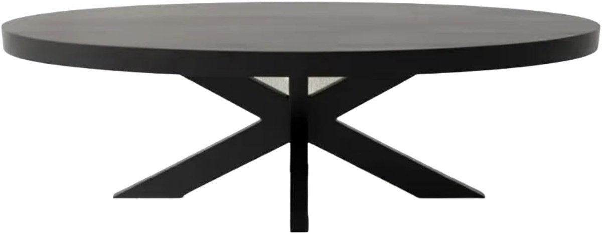 ovaal mangohout 140cm Jimmy zwart duurzaam hout mango ovale