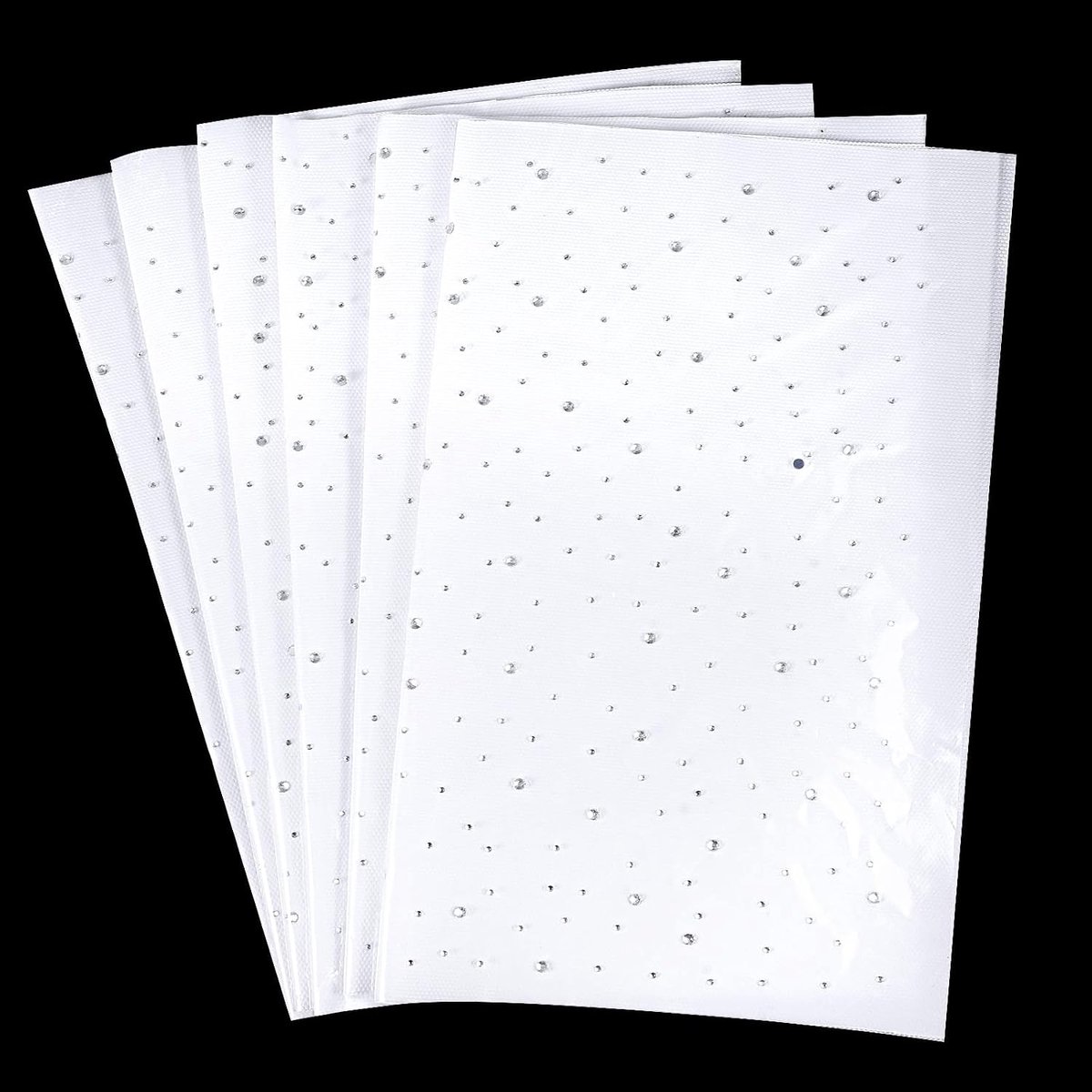 6 stuks opstrijkbare strass vellen, 2 mm 3,5 mm strass transfers
