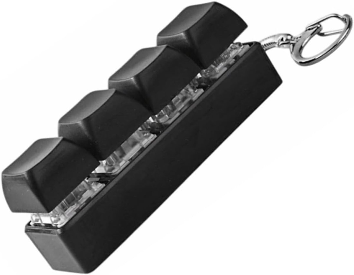1 stuk toetsenbord sleutelhanger, toetsenbord Fidget speelgoed, Clicker Mechanische schakelaar Stressabbau sleutelhanger, toetsenbord keycaps voor mannen en vrouwen (zwart)