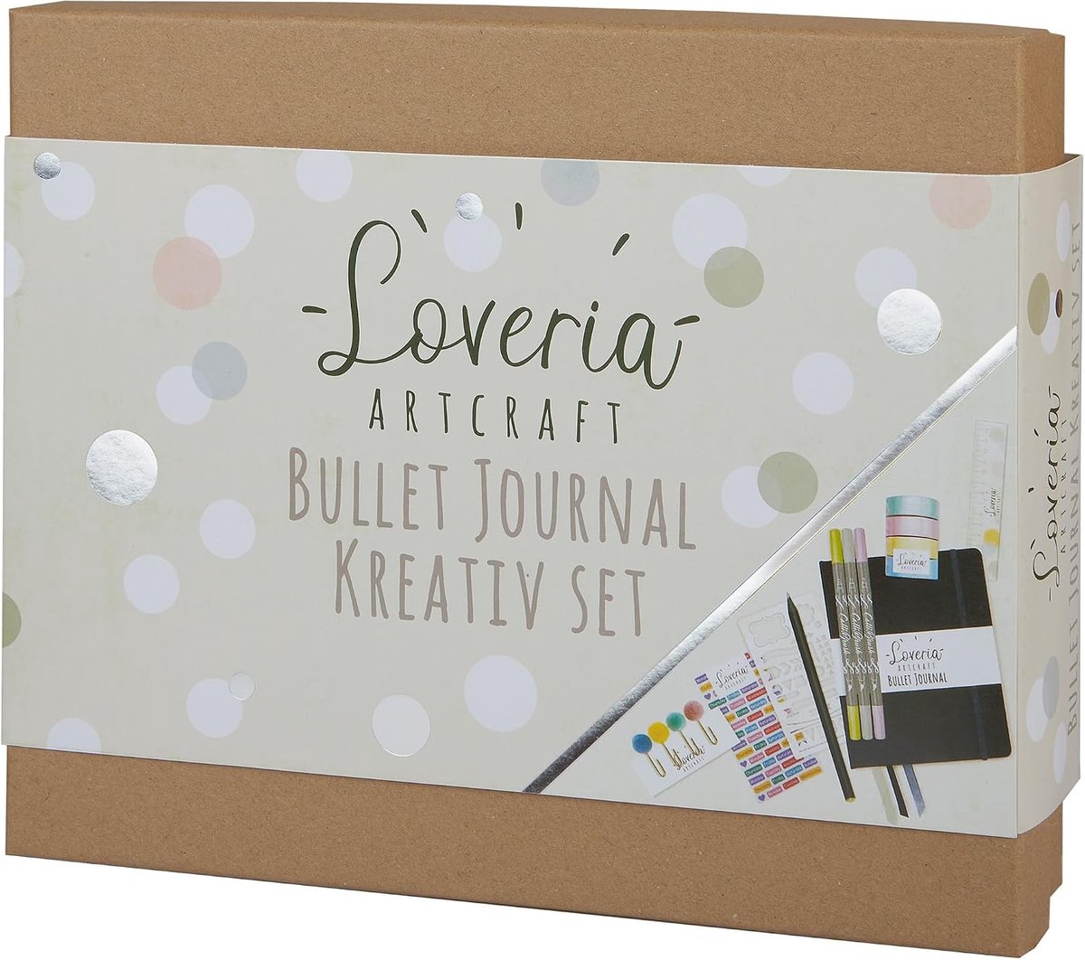 SnelShoppen - Bullet Journal Set met Notitieboek en Pennen - A5 Gestippeld Zwart, 192 Pagina's incl. 3 Pennen, Meer dan 250 Stickers, Washi Tape, Pape