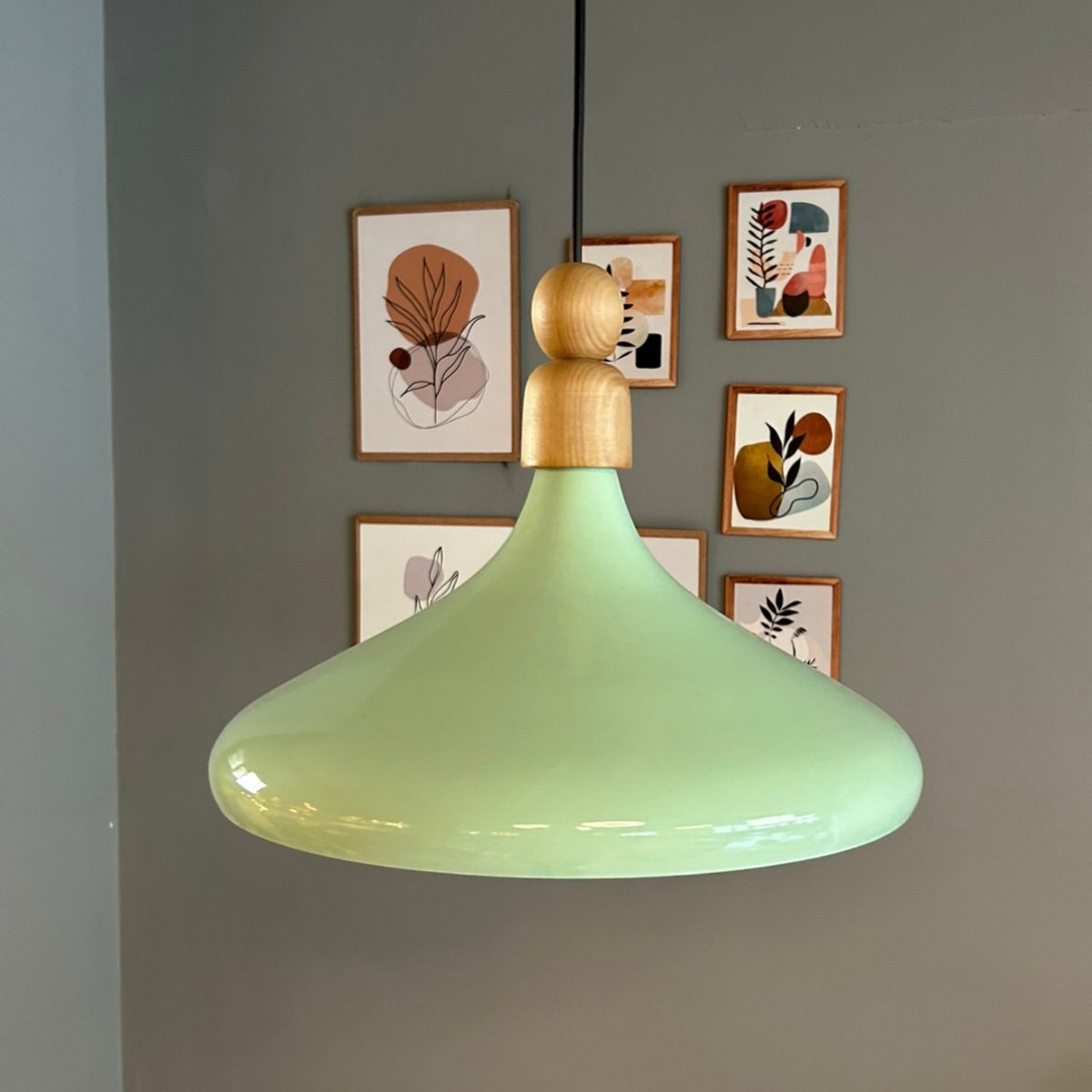 Bamyum Champion hanglamp, industriële Modern stijl, Ø35 cm, mintgroen metalen lamp