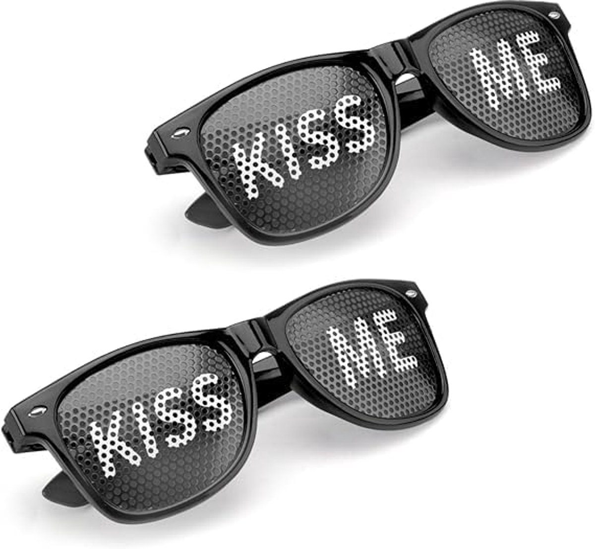 Kiss Me partybril, 2 stuks, met motief, feestbril, carnaval