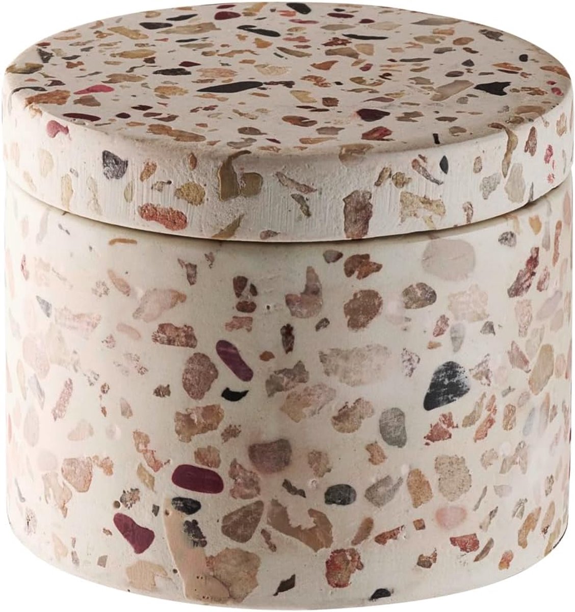 15917 Doosje Terrazzo 2-delige set - beton, Ø 6 cm, H: 5 cm