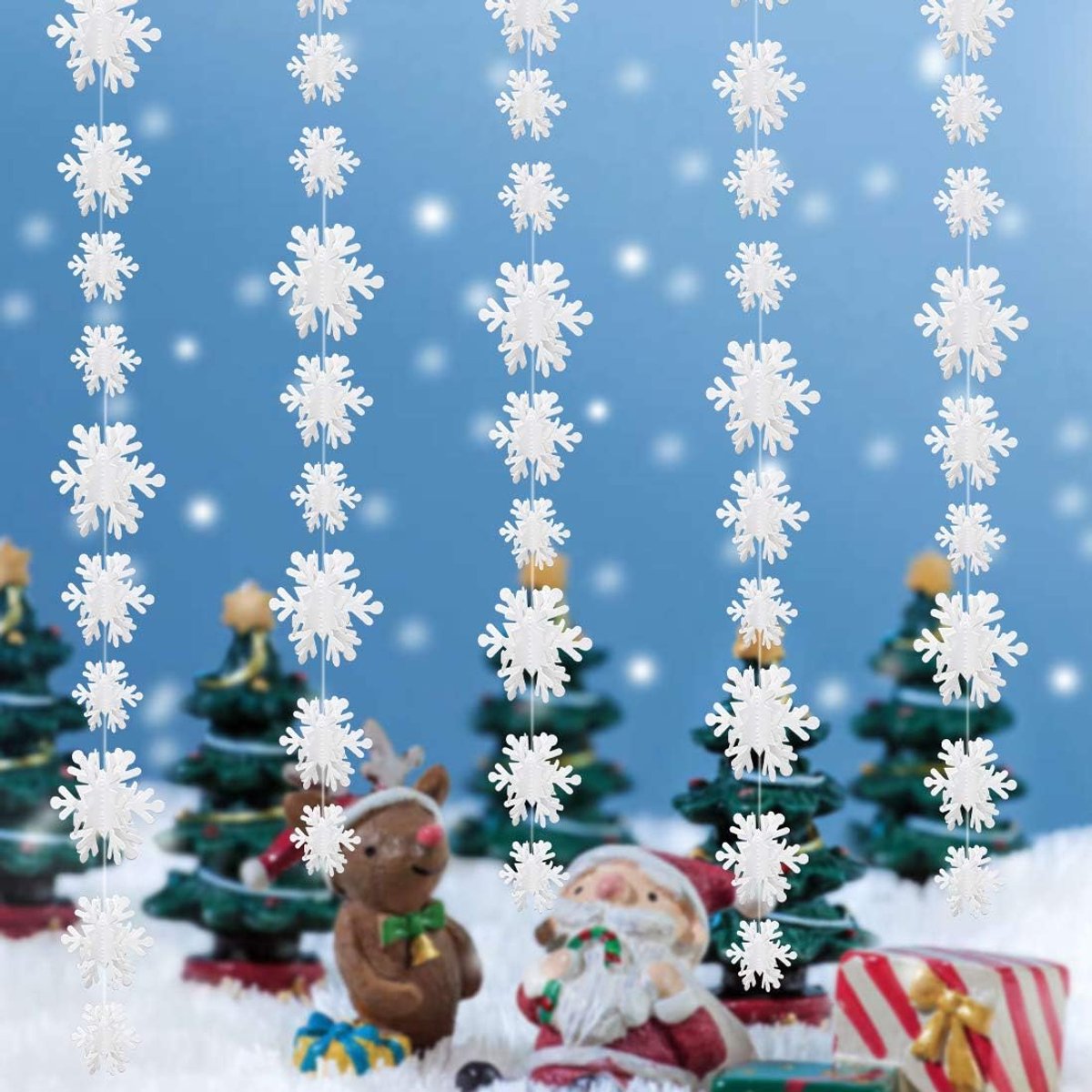 5 x 3 meter, winterslinger, sneeuwvlokken, kerstslinger, decoratie