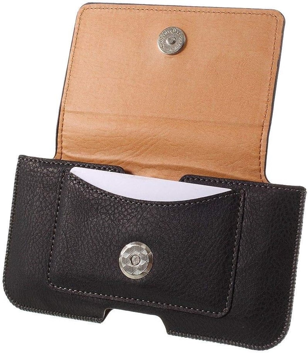 horizontale riemclip hoesje met kaarthouder voor Telefunken Tm 100