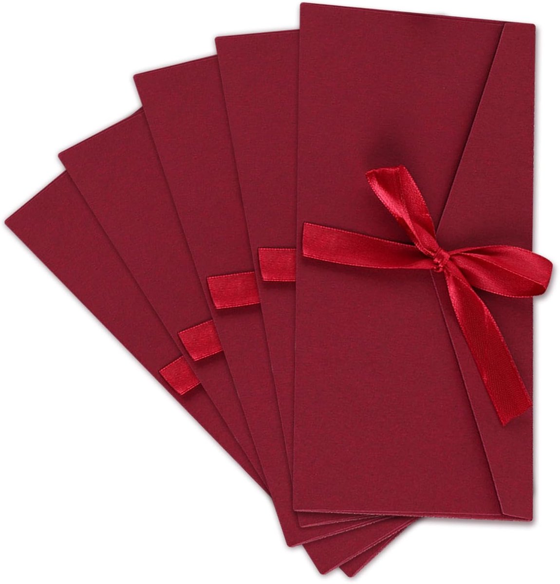 5 stuks retro kraftpapier enveloppen, cadeaukaarten met lint voor