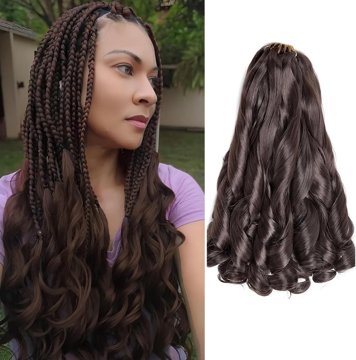 18 Inch French Curls Braiding Hair 8 Packs Spanish Curly Braids Pre