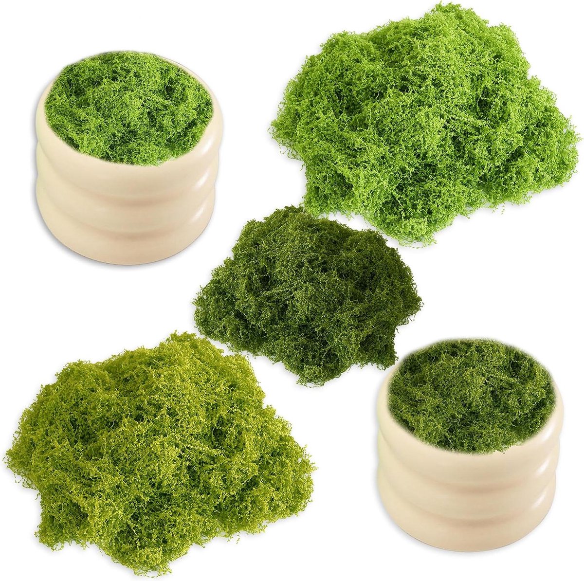 Kunstmos Decoratie - Nep Mos Knutselmos - Landschappen Creëren - Realistisch Uiterlijk - 250 Gram - Groen Mix