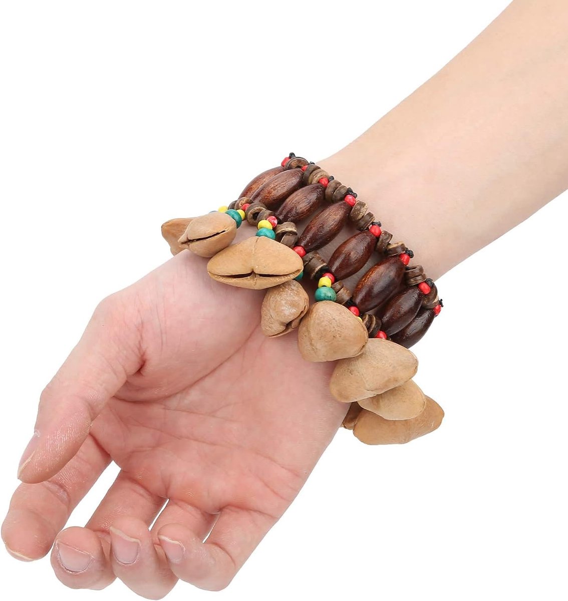Afrikaanse tribale stijl notenschil armband handbel voor Djembe