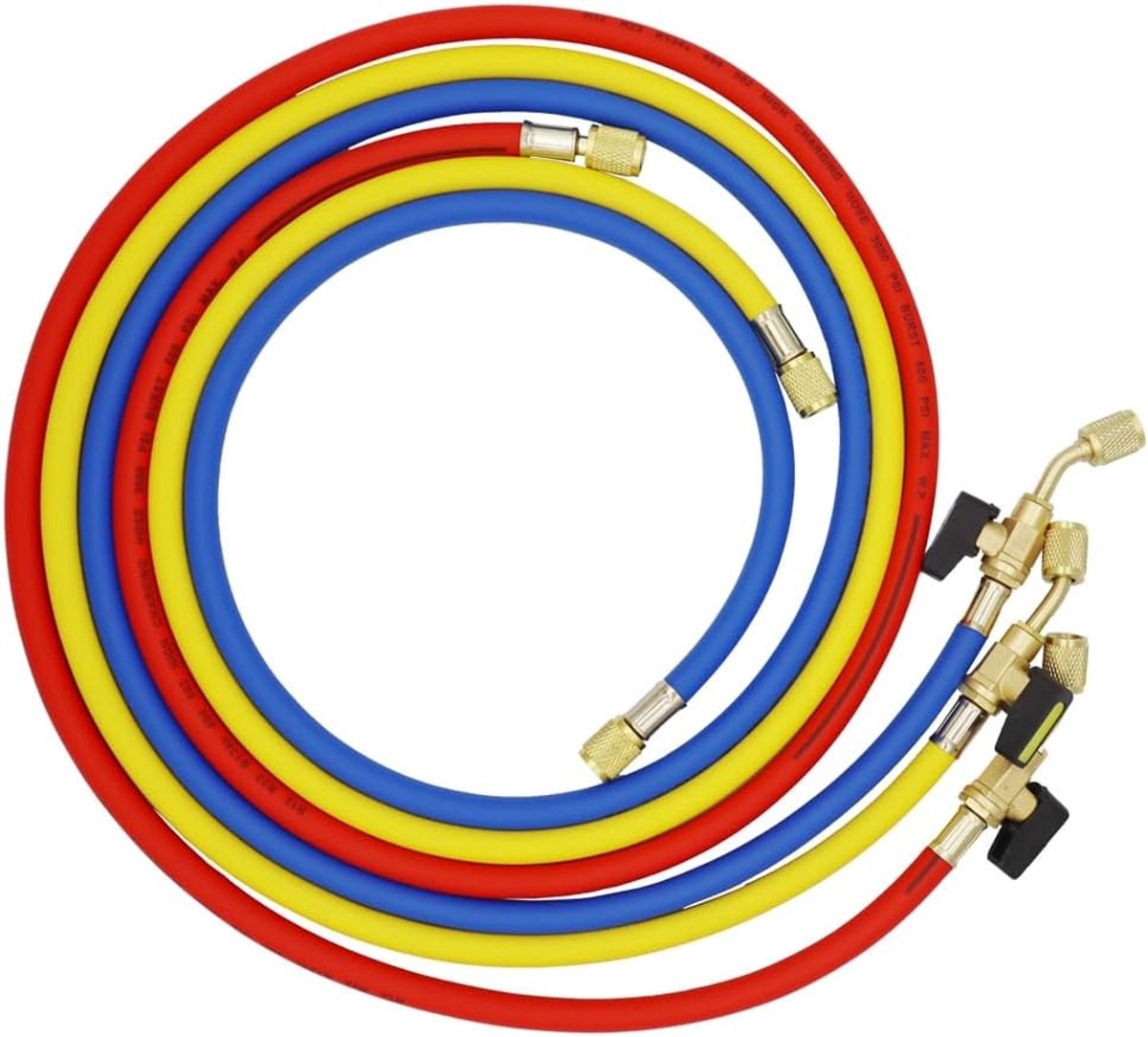 1,6 m A/C koelmiddellaadslangen met Hvac 1/4 Pin Sae kogelkleppen