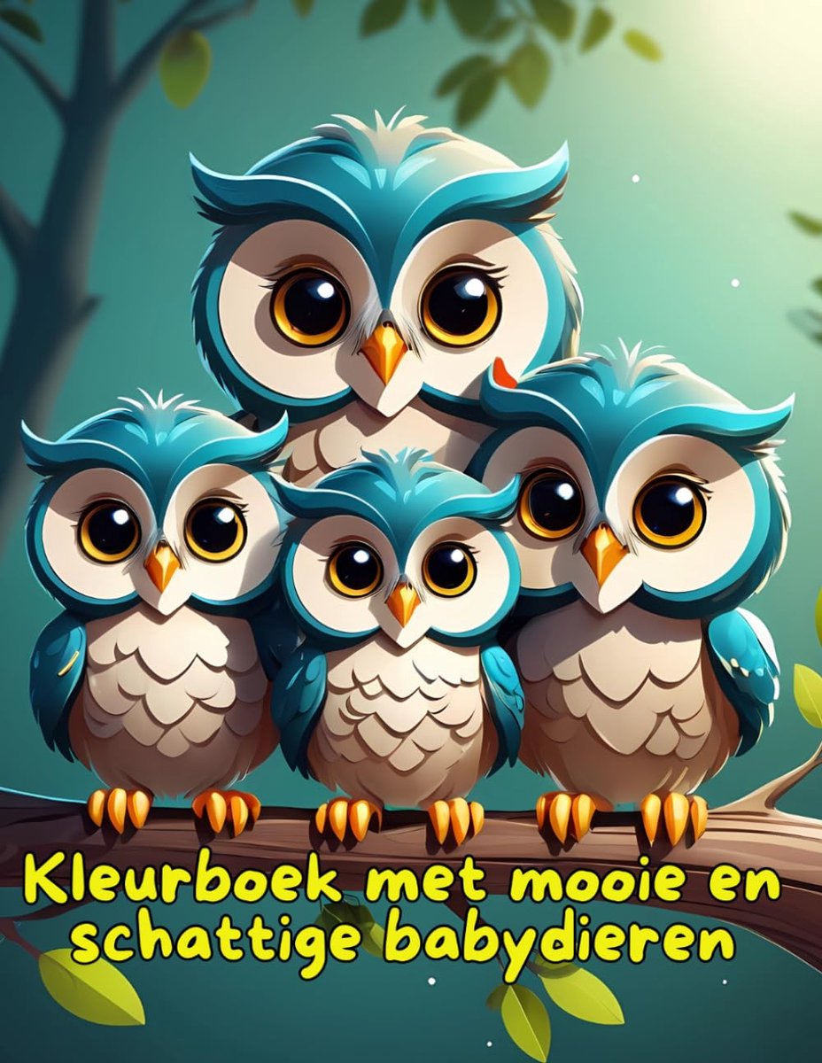 Kleurboek met mooie en schattige babydieren: 35 kleurplaten met wilde dieren, huisdieren en jungledieren.