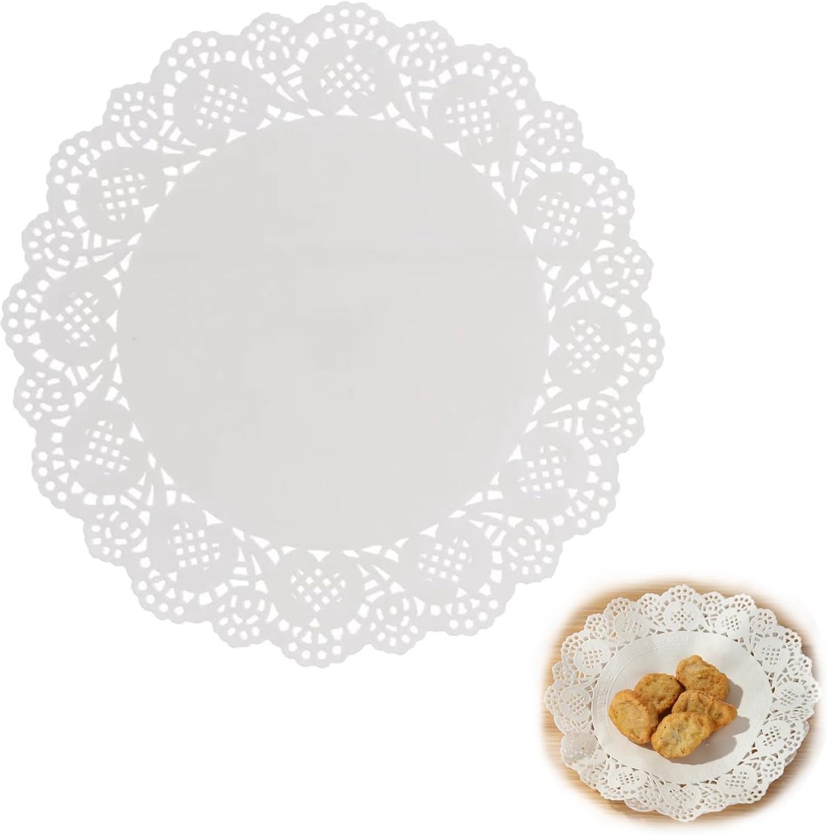 30 stuks taarttoppers van papier, ronde basis voor cake, absorberend papier voor olie, taartpunt voor het bakken en absorberen van olie in de keuken, 30,5 cm, wit