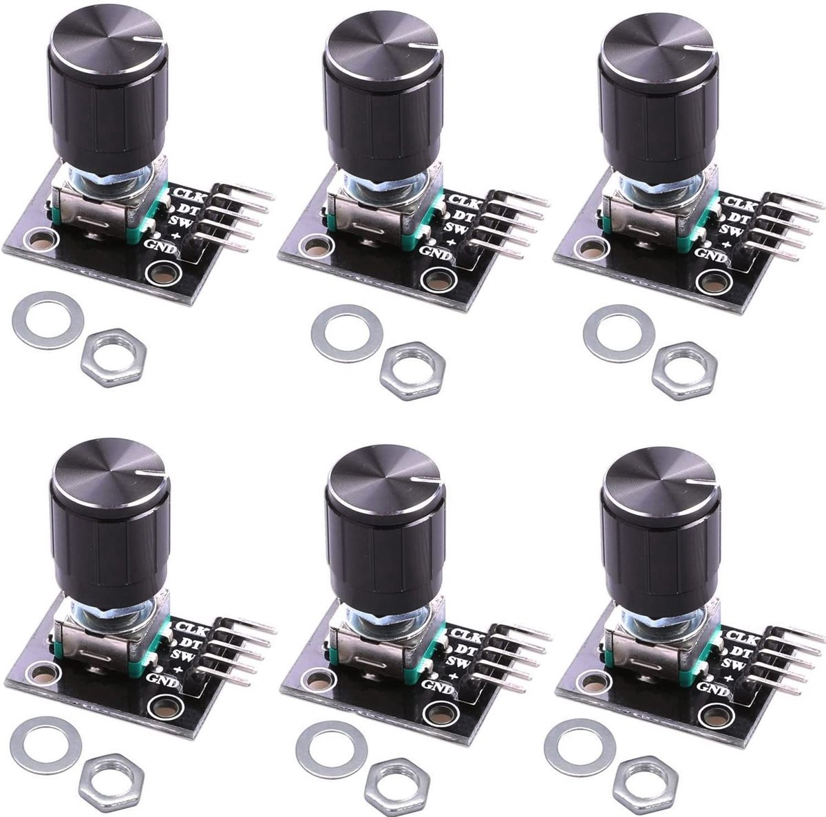 6 x KY-040 draaihoekcoder draaiencoder roterende encoder module voor Arduino