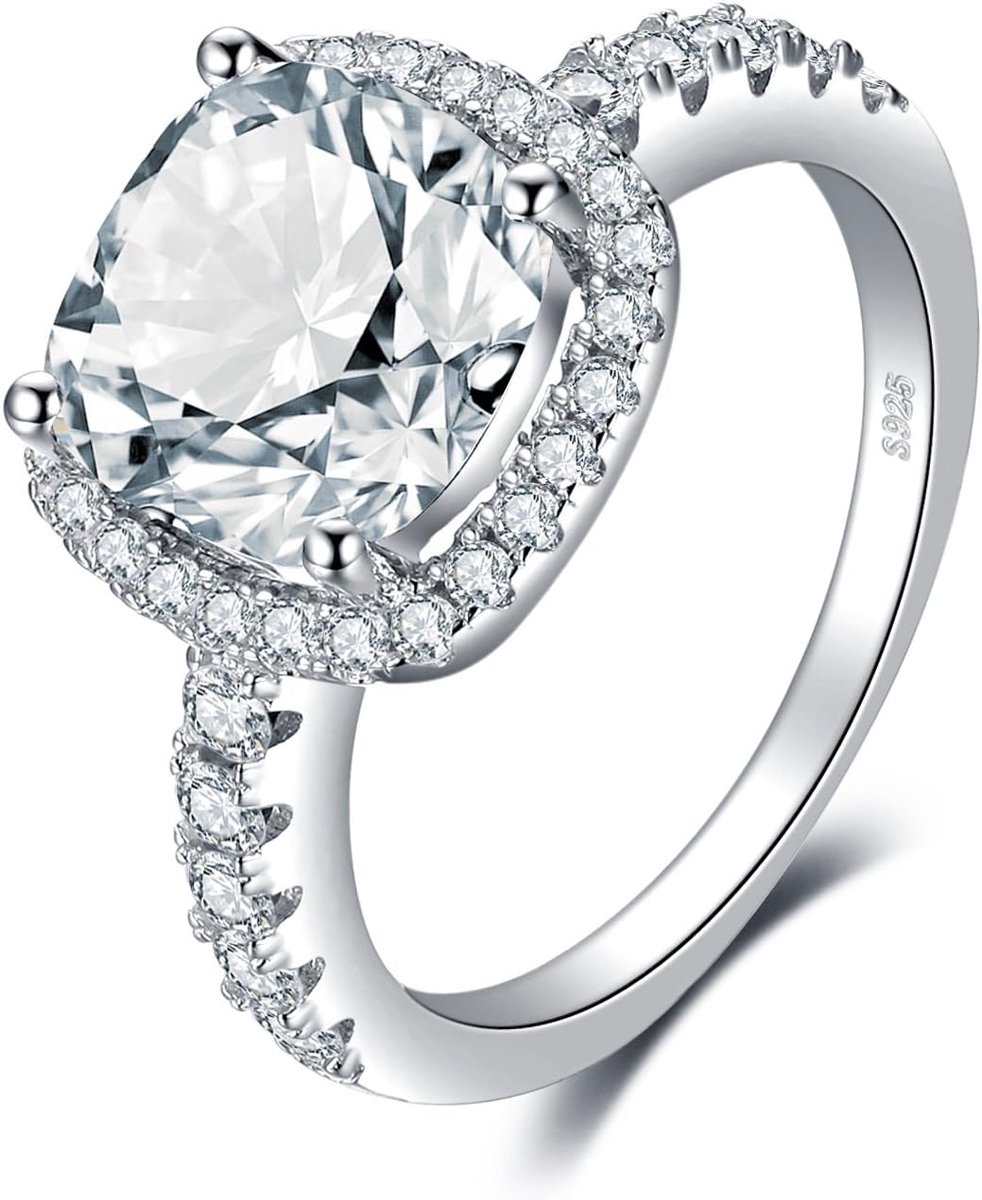 3ct Zirkonia Verlovingsring Trouwringen Belofte Verlovingsring Zilver