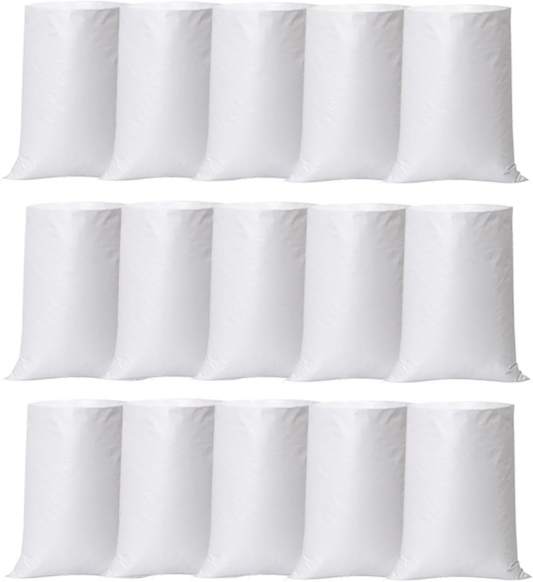 15 stuks weefselzakken, PP weefselzakken 60x105cm, Geweldige Stabiele Puinzakken Graanzak Transportzakken Zandzak Opslagzak- 50kg Belastbaar