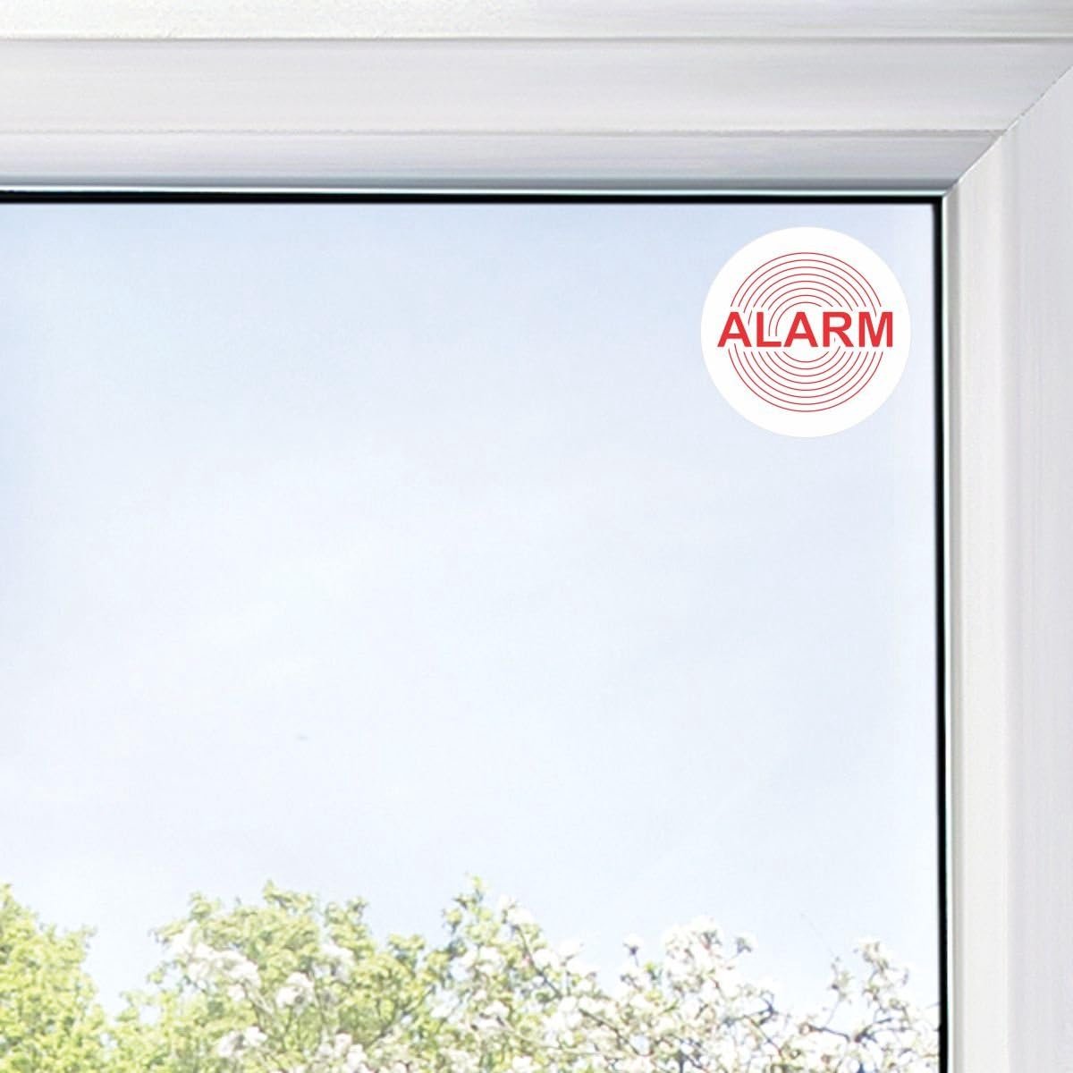 opschrift "Alarm", geschikt voor gebruik buitenshuis (UV- en regenbestendig), rond, 45 mm
