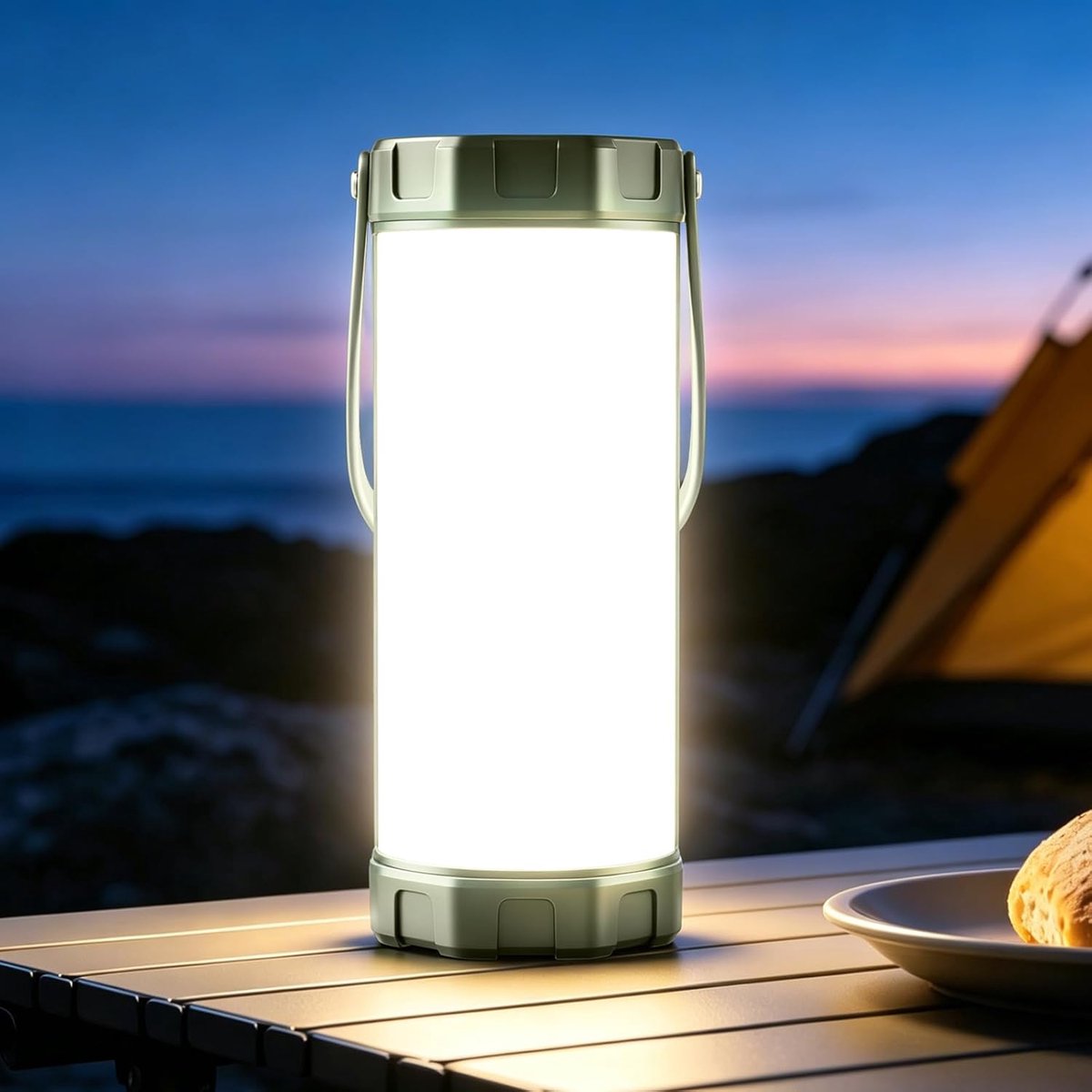 106 LED Campinglampen, tot 80 uur, 5000 mAh oplaadbare campinglantaarn met 5 helderheidsniveaus, 3 modi en SOS, IP68 waterdicht, max. 1200 lm, lantaarns voor stroomstoringen, wandelen