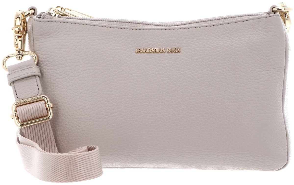 MANDARINA DUCK Leren schoudertas Mellow Leather Pochette Cocoon Lichtgrijs