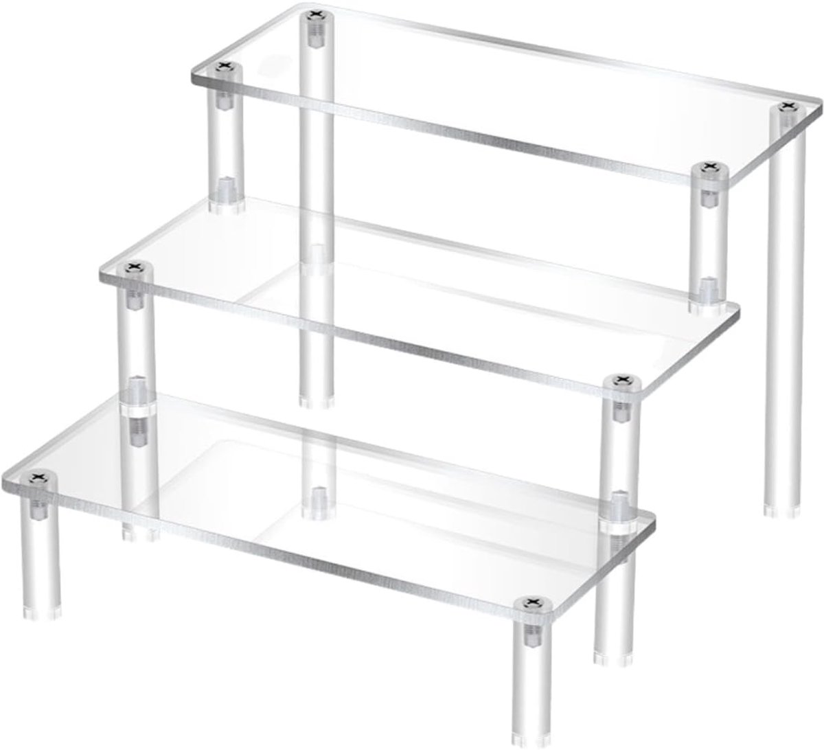 riser Display 3-tier rek standaard 30 cm x 8 cm doorzichtig display