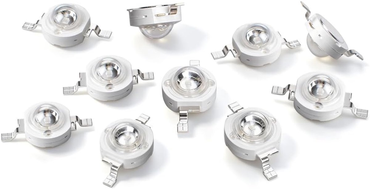 10 Pcs High Power Led Chip, 3W Cyan Lamp Kralen DC 3.0-3.4V, 490nm