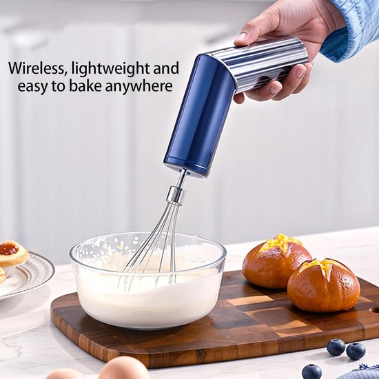 Opvouwbare Elektrische Mixer - Draagbare Keukenmixer - Beslag Mengen - 3 Snelheden - 19.5 cm - Zwart — afbeelding 4
